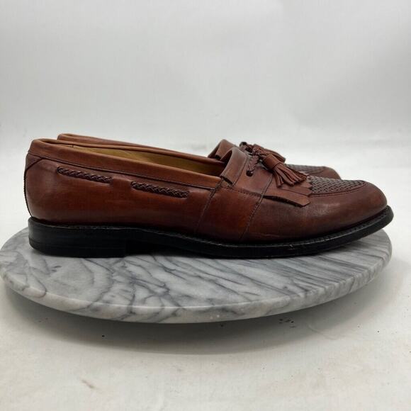 Allen Edmonds Mens 11A Narrow Shoe Brown Cody Tassel Loafers Slip On Woven Dress main image 5